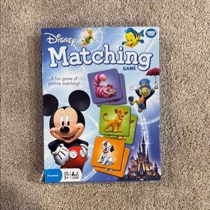 Disney Matching Game - Blue and Colorful Character Cards. Family fun.